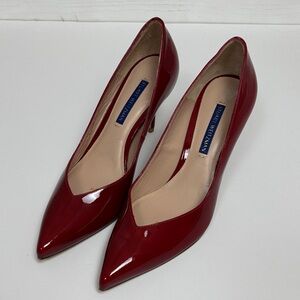 Stuart Weitzman Red Patent Shiny Heels - Size 7